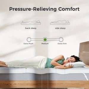 3 Inch Gel Memory Foam Mattress, Adjustable Anti-Slip Straps, Pressure Relief Mattress, Removable and Washable Bamboo Rayon Cover, Soft and Breathable Cooling Mattress, Gel Premium Memory Foam Mattress, CertiPUR-US Certified