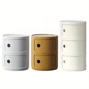 2/3 Layer Nordic Round Bedside Table Creative Sofa Side Table Nightstand Storage Locker for Living Room Bedroom