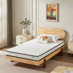 6 Inch Twin Size Hybrid Mattress, Medium Firmness, Durable Support, Certified Safe Foams & Fabric, Mattress In A Box